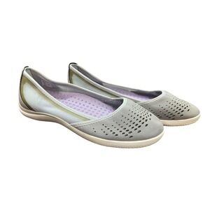 Lands End‎ Women's Gray Sport Ballet Flats Mesh Sides Size 9 Breathable Light